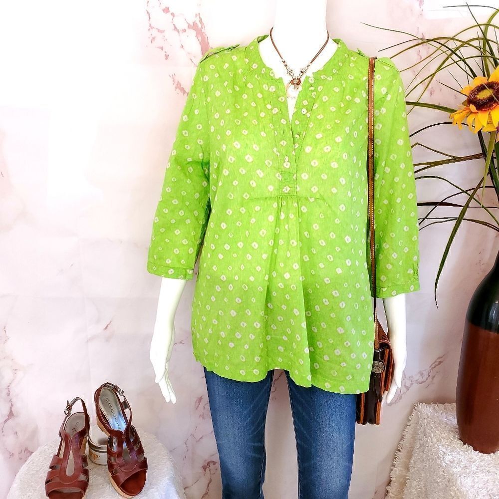 Eddie Bauer 100% cotton pretty ikat print top
